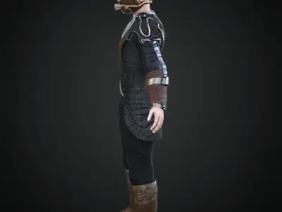  Steampunk rigged character Low-poly 3D model