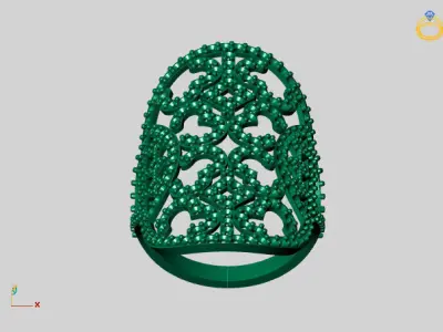 Vintage Womens Diamond Ring Women Rings 3dmodels 3D print model 3D print model 16