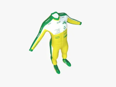Racing Pilot Uniform A04 Yellow - Character Clothing Design Low-poly 3D model