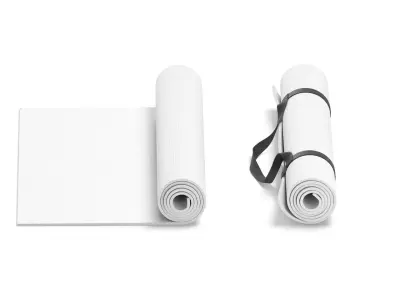 Unfolded and Rolled 4 Types Yoga Mat - for tourism sports 3D model