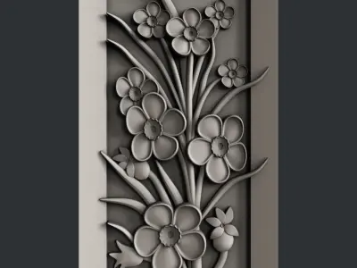 3d STL models for CNC router flower 3D model