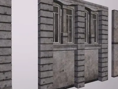 Wall Classic Museum Kit Low-poly 3D model