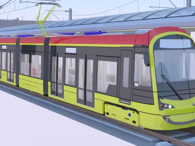 Warsaw tram stop V 3D model