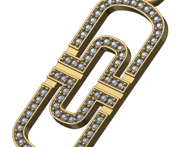 Fashion Diamond brand pendant with bail 3D print model