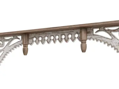 French Cottage Floating Shelf Low-poly 3D model