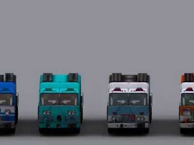 Truck Fire Low-poly 3D model
