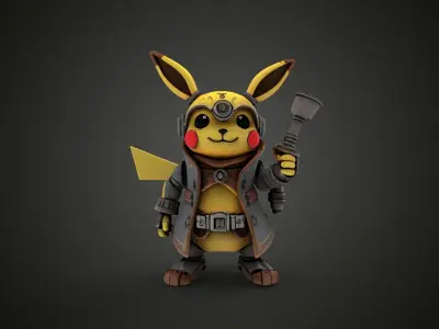 steampunk pikachu 4 3D print model