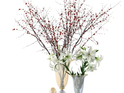 Griffe Montenapoleone vases with flowers 3D model