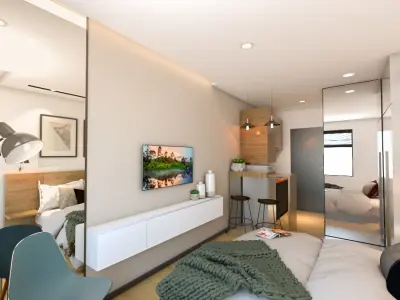 Bedroom at Apartment Studio Type 3D model