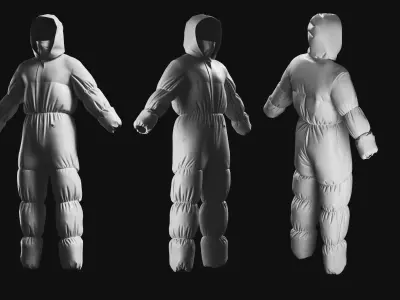 Basemesh Winter Jacket Collection 3D model