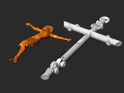 A CROSS WITH A CRUCIFIX 3D print model