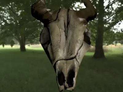 Ram skull Low-poly 3D model