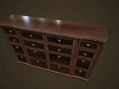 Antique Commode - PBR Game Ready Low-poly 3D model