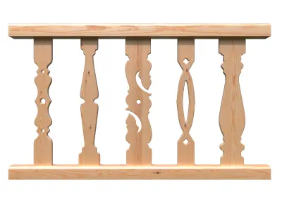Five beautiful flat  balusters 3D model