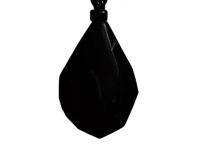 Elegant Black Faceted Crystal Pendant Low-poly 3D model