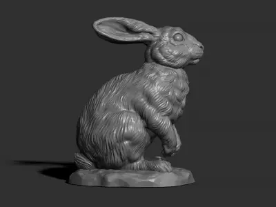  Rabbit sitting  3D print model