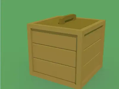 Wooden Box Free low-poly 3D model