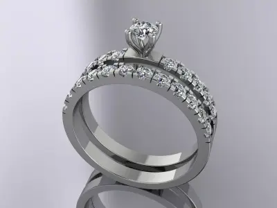 Elegant Diamond Ring Jewelry Gold 3D print model get
