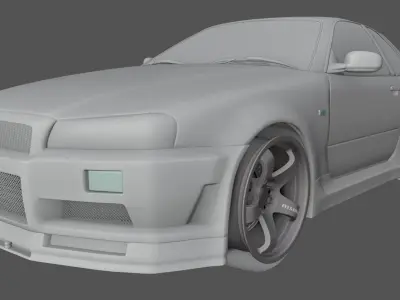 Nissan SkyLine GTR Low-poly 3D model