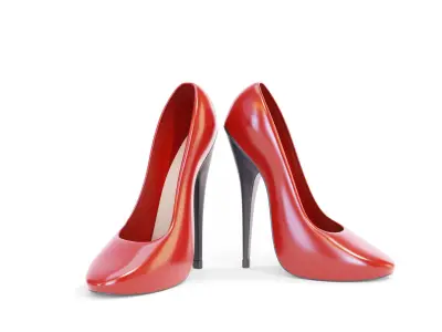 Red High Heels 3D model