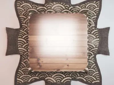 kotatsu low pillow japan wooden decoration Texture table  Low-poly 3D model