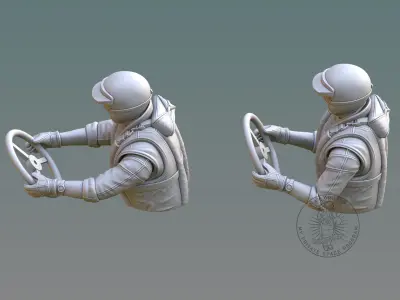 Drag Boat Pilot Bust 3D print model