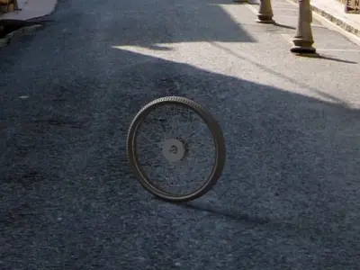 wheel bike Low-poly 3D model