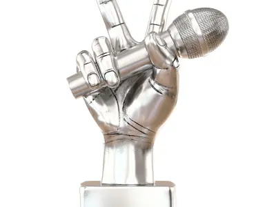 Figurine hand with microphone 3D model