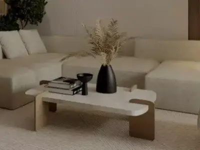 coffee table with decor Free 3D model