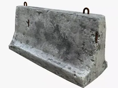 Concrete Barrier Low-poly 3D model