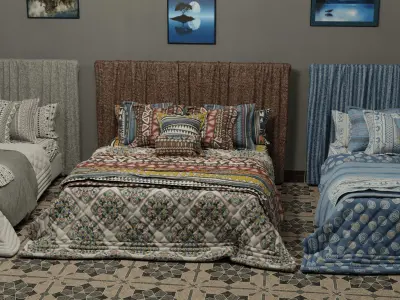 Modern Bed Collection 3D model