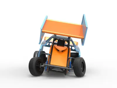 New Zealand Modified Stock car while turning V2 Scale 1 to 25 3D print model
