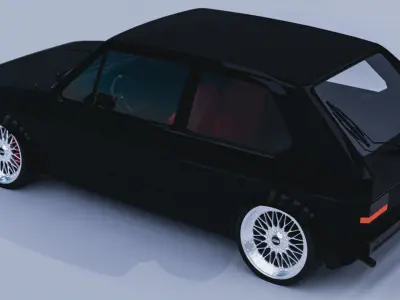 Volkswagen Golf GTI MK1 Low-poly 3D model