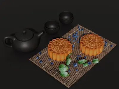 Puins Set Mooncake 1 3D model