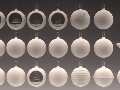 Holiday Ornament Pack High-Quality 3D Decorations  3D model