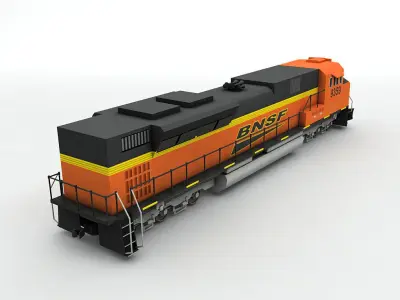 SD70 ACe Locomotive BNSF Low-poly 3D model