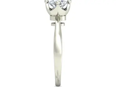 Solitaire Engagement white gold diamond ring-VJR38 3D print model