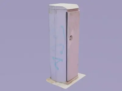 Street telephone cabinet  Low-poly 3D model