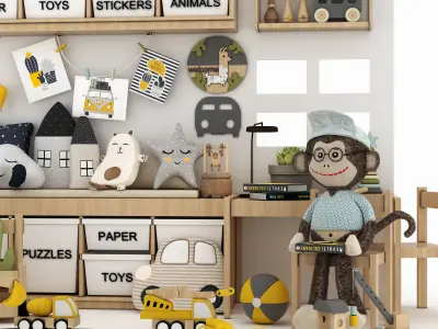toys and furniture set  Low-poly 3D model