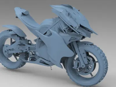 Cyberpunk sci fi bike 1 3D model