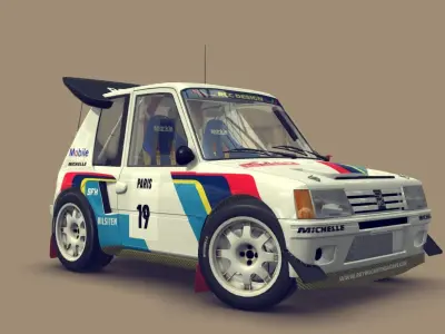 Cartoon Rally Car 3D model