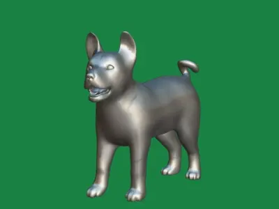 Basenji Puppy Dog Low-poly 3D model