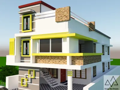 Residential House Elevation Free 3D model