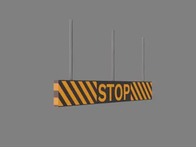 Bowling stop sign Low-poly 3D model