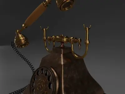 Antique telephone  3D model