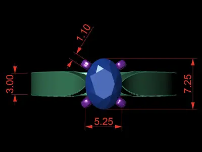 OVAL 0-75-CT Flat Profile Round Shank Width 2-70mm 3D print model