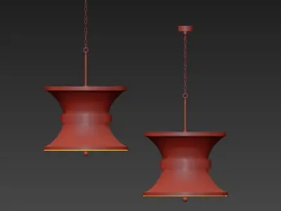 PAGODA two pendant lights silver 3D model