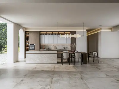 Kitchen Modern interior 0025 3D model