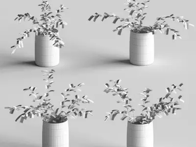 Eucalyptus in a vase - 4 models 3D model