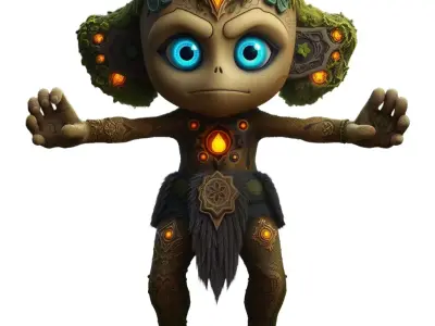 Mystical Forest Creature model pack Low-poly 3D model